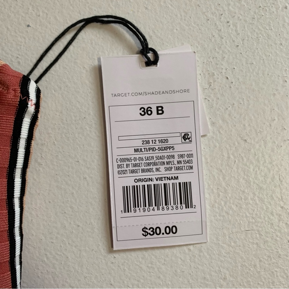 Shade & Shore Boho Southwest Striped Bikini Top Swimwear Size 36B NWT - Picture 13 of 13